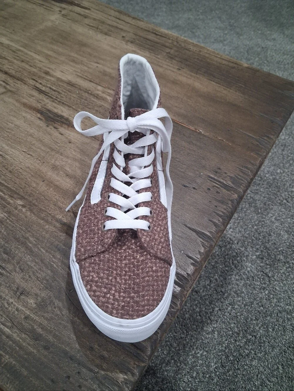 Right Shoe Only Vans SK8-Hi Tapered Stackform  Tweed/Taupe Brown Size 4.5 NWT